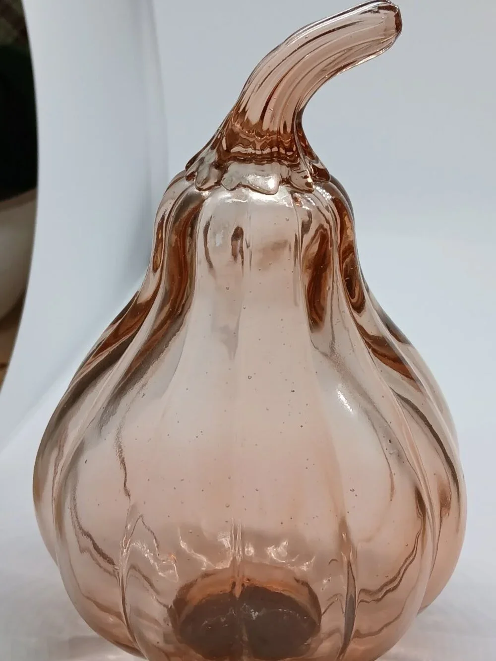 PINK GLASS FALL AUTUMN PUMPKIN DECORATION DECOR